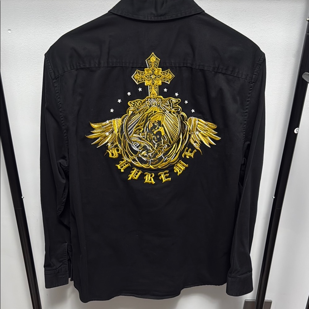 Supreme Black Shirt with Gold Graphic